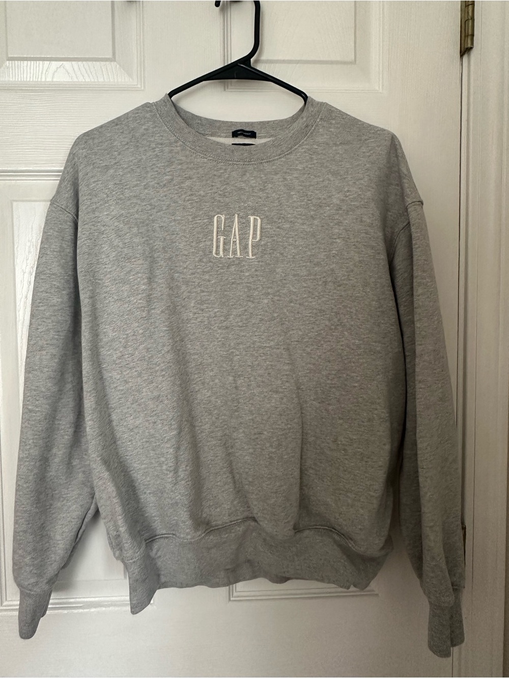 GAP Light Gray Crewneck Sweatshirt with Embroidered Logo